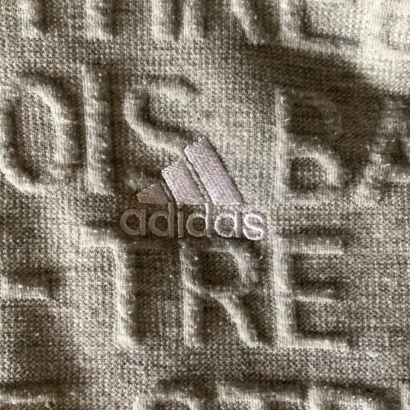 Gray and White Adidas Pullover Hoodie (small) - Picture 2 of 7
